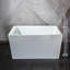 Baignoire de trempage autoportante 47 po * 27,5 po en acrylique blanc