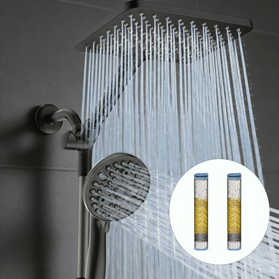 Dual Filtered Rain Shower Head Combo, Rainfall Shower Head And Showerhead With Filter