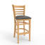 Wooden Ladder Back Bar Chair with PU Leather Upholstered Seat