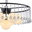 Lustre en cristal moderne avec 42 cristaux K9 Waterdrop, luminaire suspendu 7 lumières noir mat avec globes en verre laiteux, hauteur réglable de 15,75 po à 94,49 po pour les plafonds inclinés, homologué UL, rond de 24 po