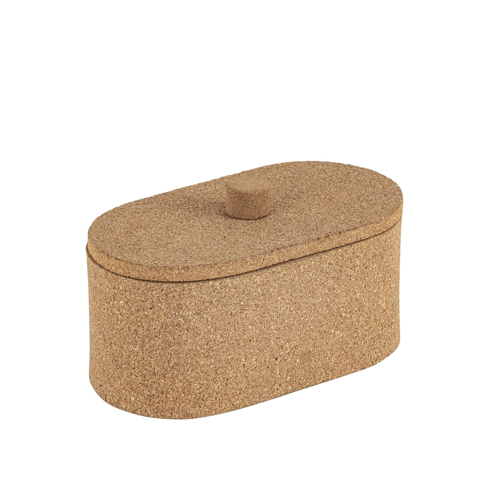Oval Cork Box Sm, 5.25" H x 5.25" W x 9.5" D