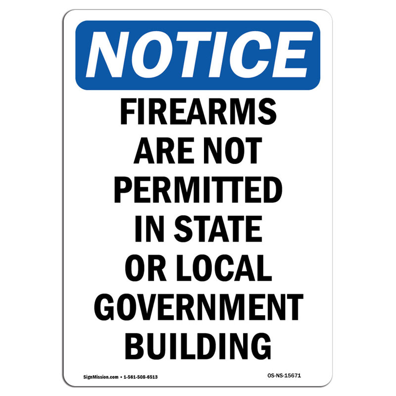Firearms Are Not Permitted Aluminum Sign 18 x 24