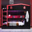 Grand lit superposé noir et rouge en bois massif avec tiroirs, crochets et rangement, aucun sommier requis-876293390