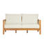 Ensemble de canapé 4 pièces avec causeuse d'extérieur et table basse - Structure en bois d'acacia avec textilène brun, coussins beiges hydrofuges (finition teck) pour patio