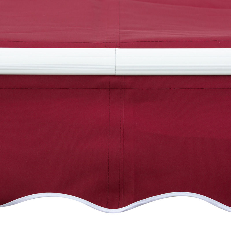 Patio Retractable Awning with Manual Crank, Exterior Sun Shade, 49.25" H x 78.75" W x 98.5" D, Red