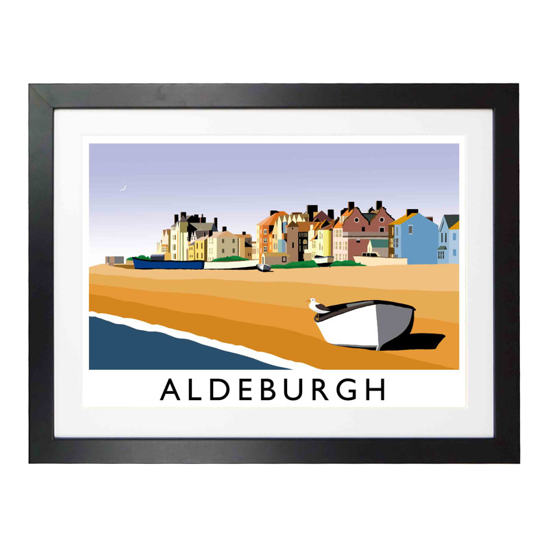 Aldeburgh by Richard O'Neil - Print, Black Wood Frame, 44 cm H x 54 cm W x 2.2 cm D