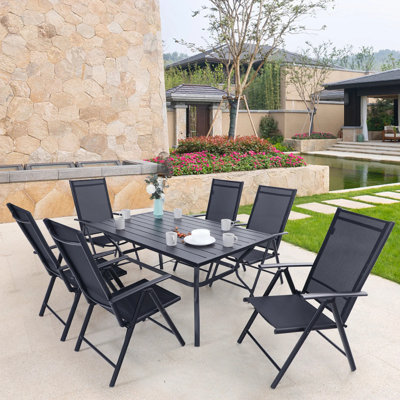Alyah Rectangular 7 - Piece 6 - Person 152.4Cm L Outdoor Table Set
