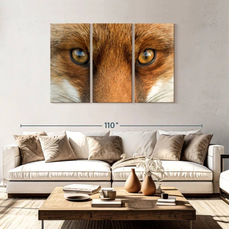 Renard aux yeux ambré Brampt, H 48 po x l 74 po