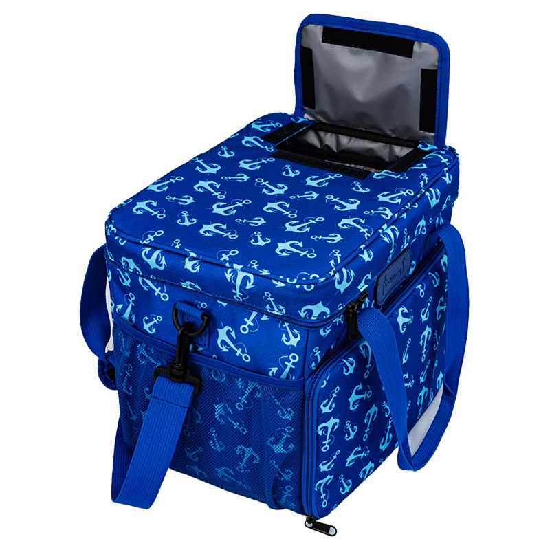 Anchor Insulated Cooler Bag 18.5L Thermal Lunch Box with Zippered Compartments Blue
