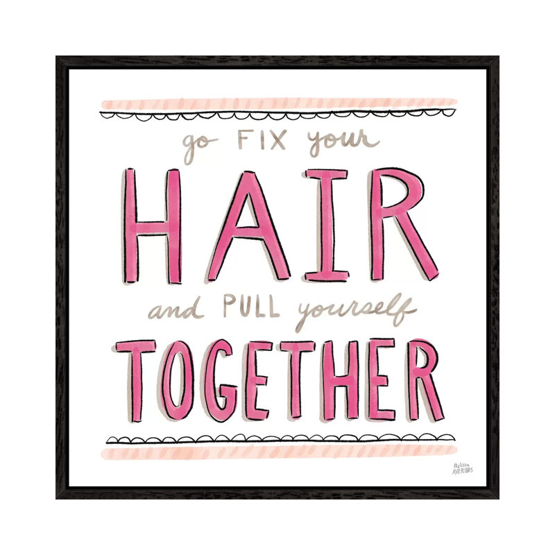 Fix Your Hair by Melissa Averinos - Print on Canvas, Black Framed, 66.04cm H x 66.04cm W x 3.81cm D