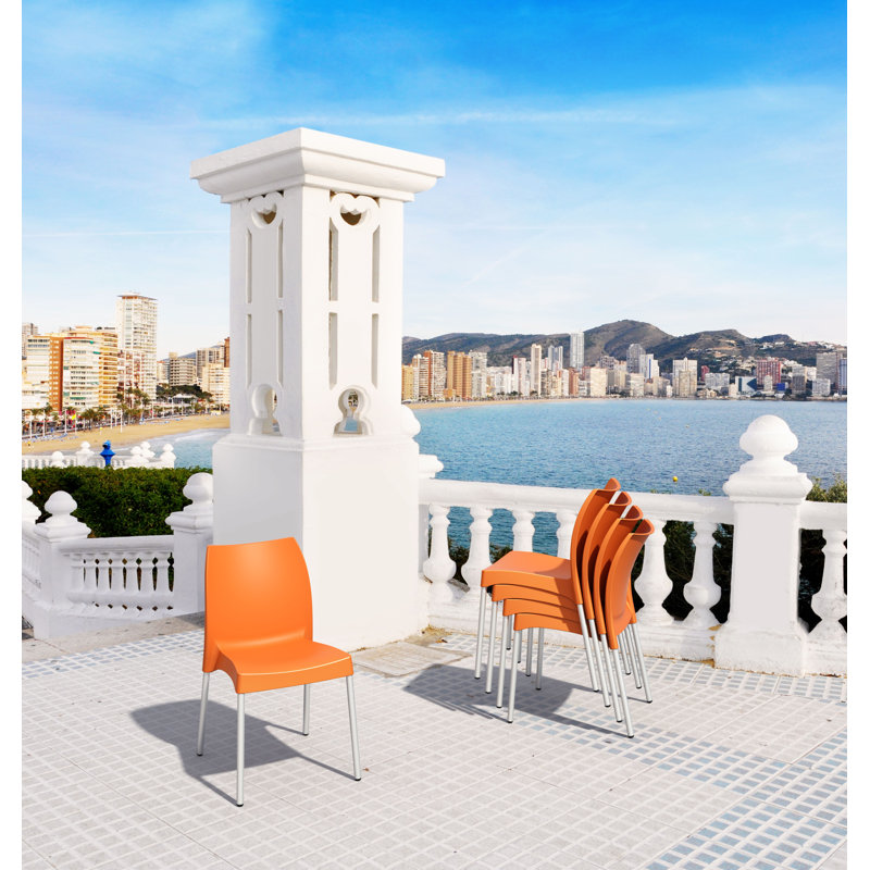 Chaise d'appoint empilable Goguen, Orange