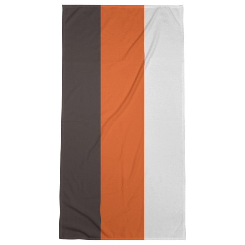 Bath Towel, Dark Brown/Dark Orange/White