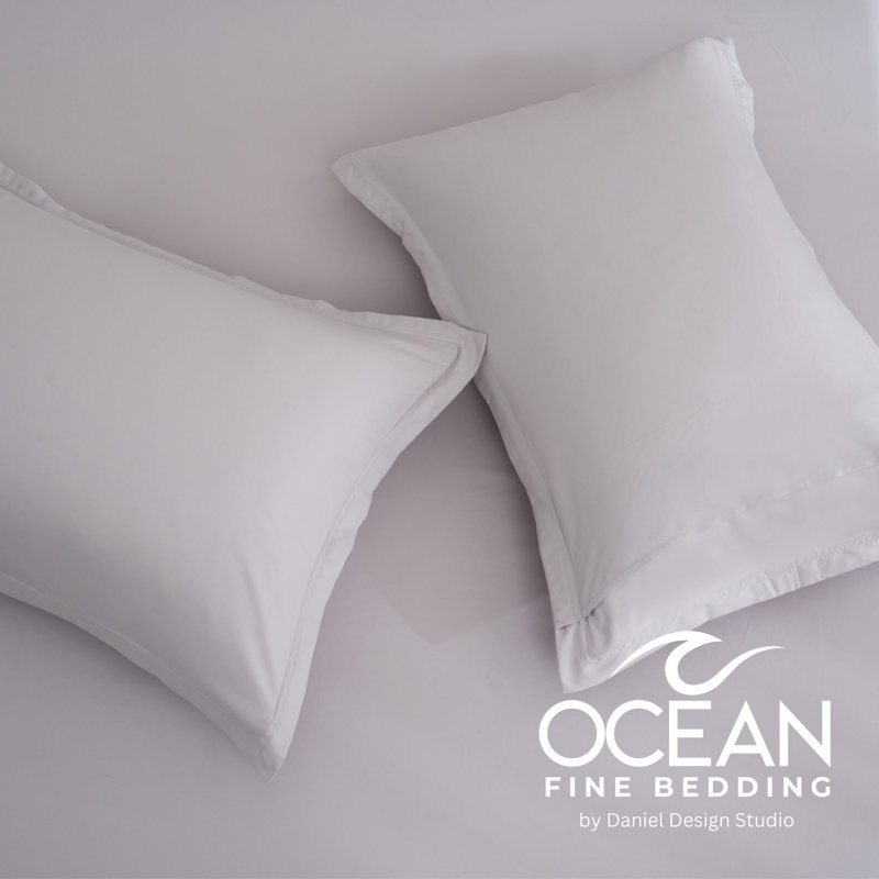 OCEAN FINE BEDDING Duvet Cover, Queen Duvet Cover + 2 Queen Shams, Gray