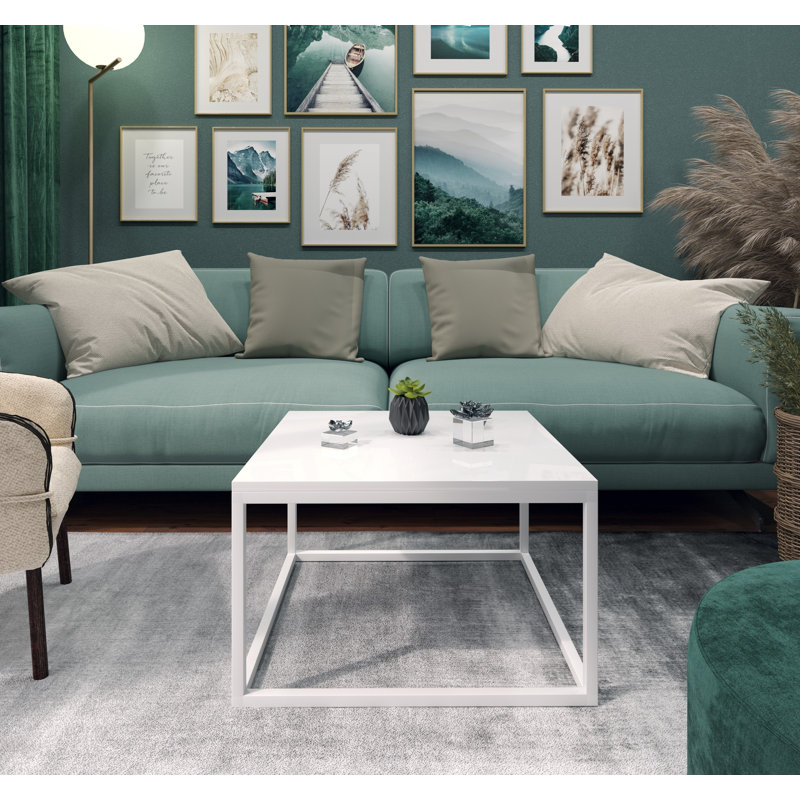 Hayden-James Coffee Table, 36cm H x 60cm L x 60cm W, Wotan Oak/White, White