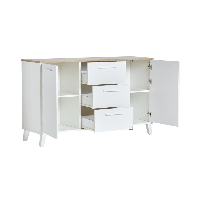 Vasily Solid Wood 135 cm W Chest of 3 Drawers