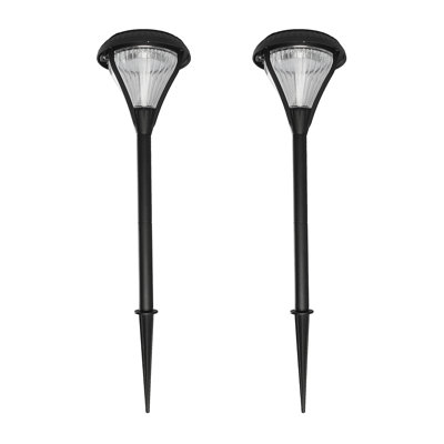 Gama Sonic Premier Pathway Lights 50 Lumens Solar Powered Dual Led Pathway Light 2-pack In Matte Black;powder Coated Finish