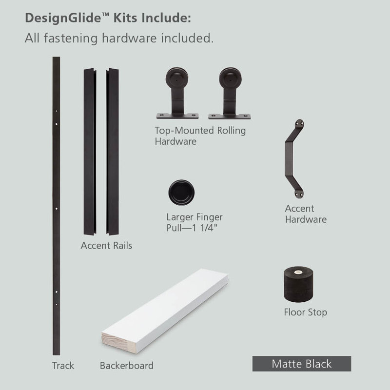Karona K Design Primed Composite Sliding Barn Door with Hardware Kit, 36" x 80"