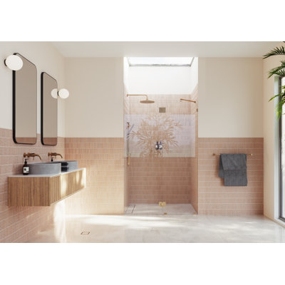 Halo 53 in. x 78 in. Frameless Glass Hinge Shower Door