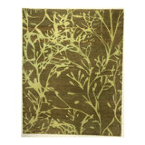 Handmade Cotton and Silk Abstract Area Rug