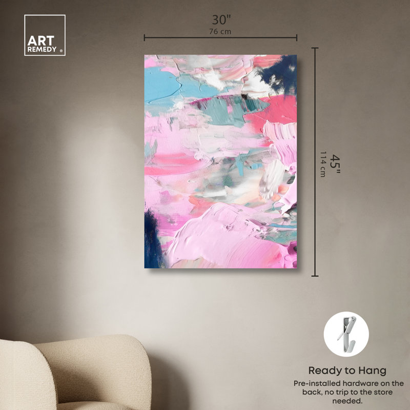 Colorful Abstract Gallery Wrapped Canvas Wall Art, 20" x 30"