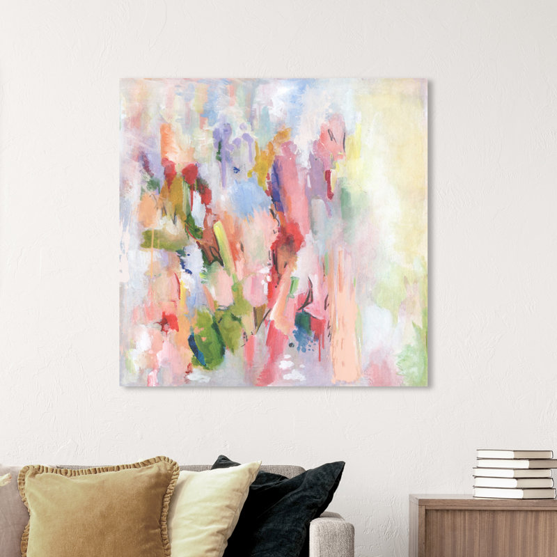 Beauté florale abstraite - impression sur toile, Toile tendue, H 40 po x l 40 po, Sans cadre
