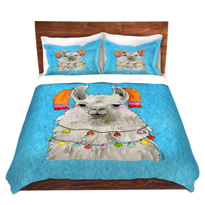 Ensemble de housse de couette des pompons llama light