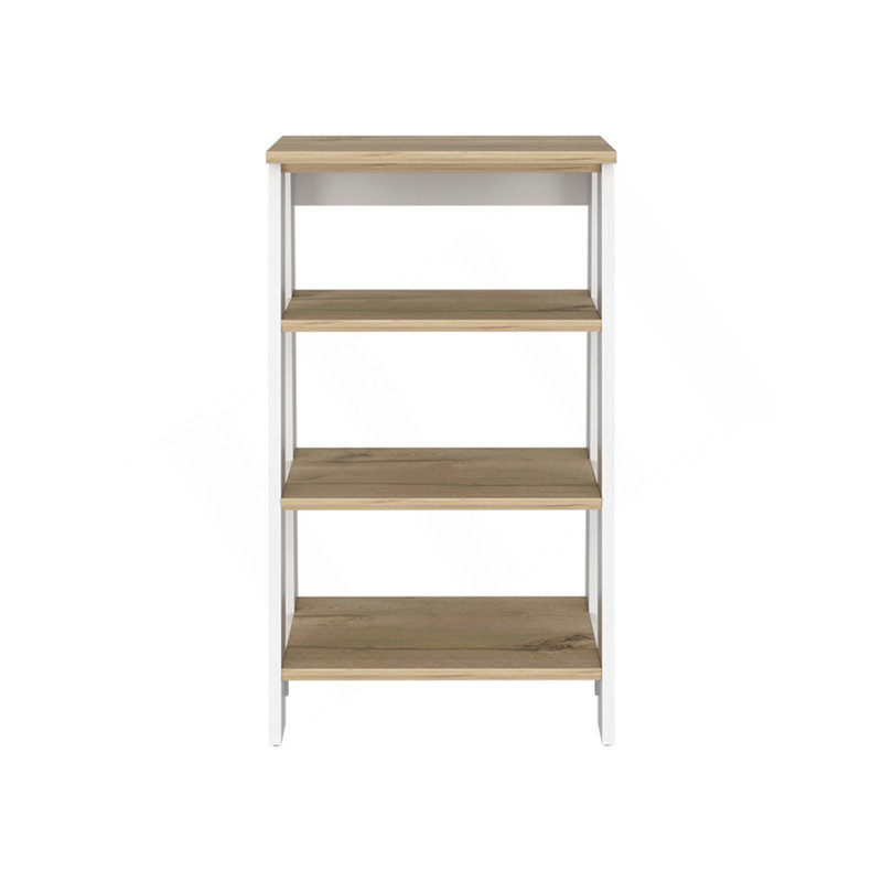 Linen Cabinet, Two Interior  Shelves, Two Open Shelves, Single Door