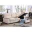 Canapé-lit modulaire réversible en tissu de velours beige Kipling-770569022