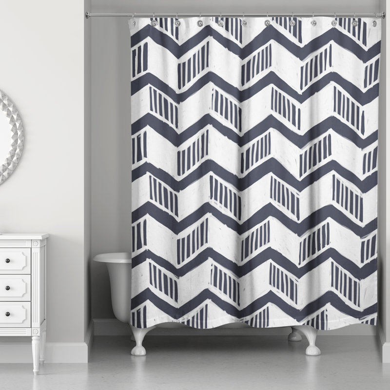 Rideau de douche à chevrons, Bleu marine