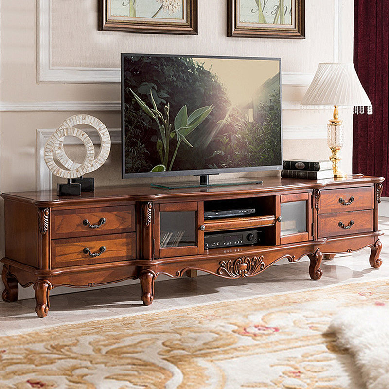 Meuble télé avec rangement American Retro, H 21,65 po x l 94,49 po x P 21,65 po