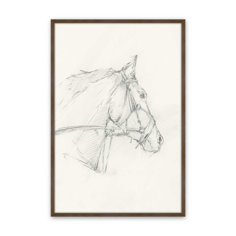 Reproduction d'art sur toile Bridled Horse, H 40 po x l 30 po, Impression sur cadre ouvert sans papier mat, Brun