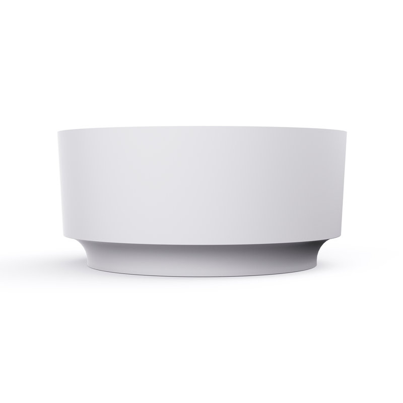 Round shape freestanding solid surface soaking bathtub