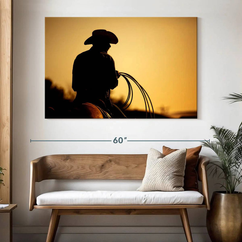 Lelar Cowboy With Lariat, 34" H x 51" W