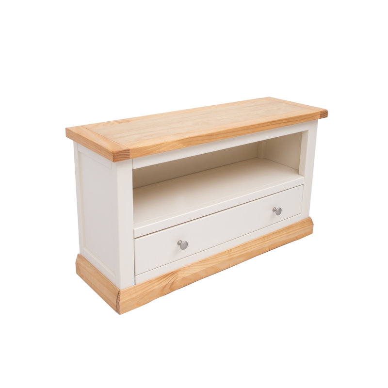 Abington TV Stand for TVs up to 48", Natural/White/Natural/Silver