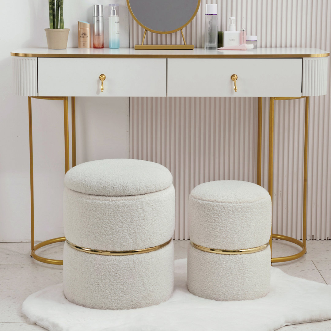 Lilly-Eve Upholstered Ottoman Everly Quinn Upholstery 