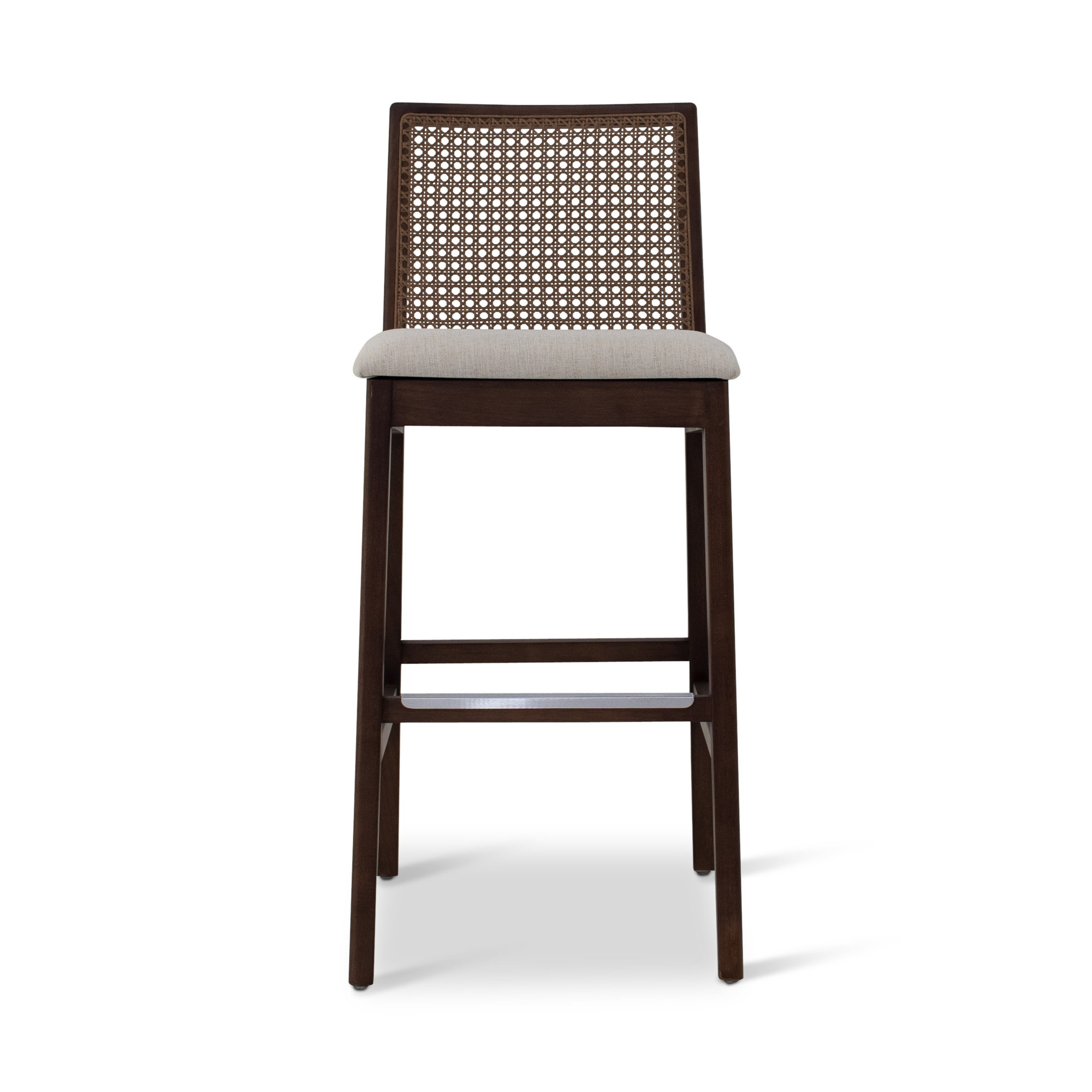 Mag Cane Bar & Counter Stool, Bar Stool (29.5" Seat Height), Medley Ivory/Brown/Natural