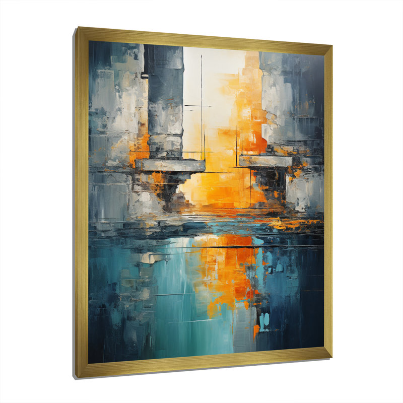 «Green Orange», Bold Abstract Flow Collage I - Collages abstraits, impressions sur toile, H 20 po x l 12 po x P 1 po