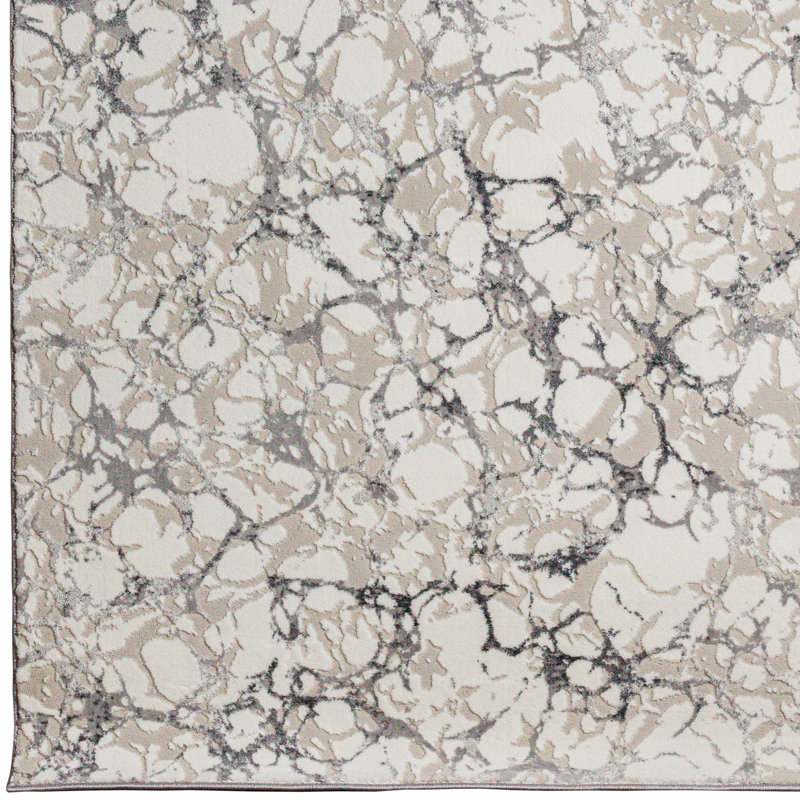 Chardarius 1240 Transitional Marbled Gray Area Rug, Runner 2'2" x 7'7"