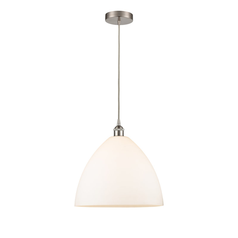 White, 17.75" H x 16" W x 16" D, Brushed Satin Nickel