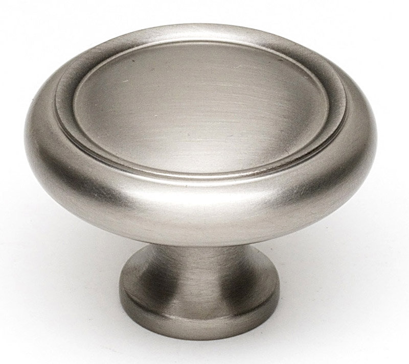 Mushroom Knob, Satin Nickel, 0.88" H x 1" W x 0.63" D