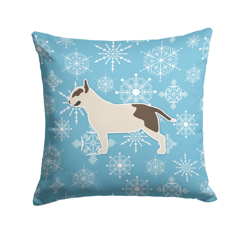 Coussin intérieur/extérieur en flocons d’hiver, H 14 po x l 14 po x P 3 po