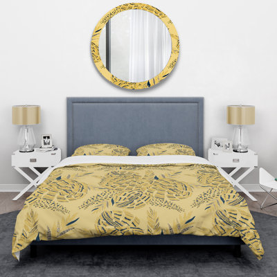 Ensemble de housse de couette en microfibre doré / noir / gris 3 pièces