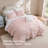 Bedsure Pink Comforter Set-Gathered Bow King Size-123165328-123165327