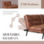 Futon simple en similicuir 71 po avec accoudoirs réglables 71 po-1877857977