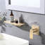 Robinet de lavabo de salle de bain mural moderne à poignée simple avec valve brute, bec de baignoire cascade à haut débit-119190974