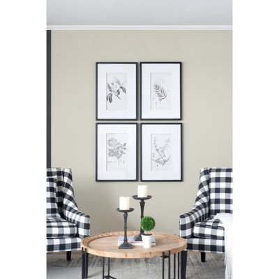 4 Botanical Home Decor Wall Art - 20X28 Living Room, Dining Bedroom , , , Pencil Compositions Designs Pieces