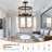 4-Light Hemp Rope Semi Flush Mount 12.6" W Bohemian Ceiling Light Fixture With Cylindrical Metal Frame-1829561308