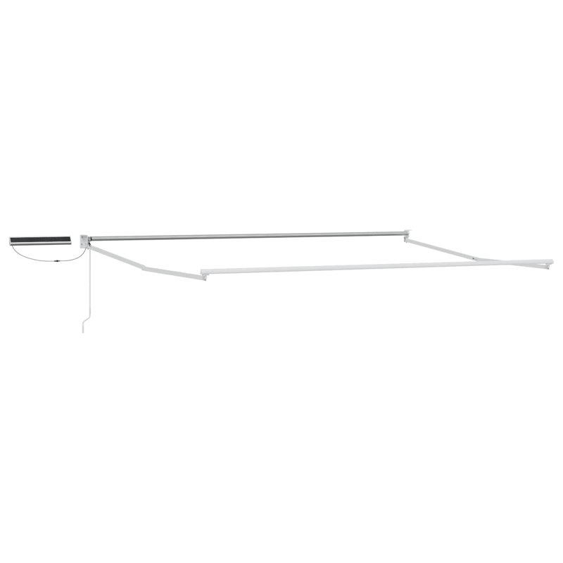 VidaXL Polyester Cover Retractable Patio Awning, White, 500cm W x 300cm D