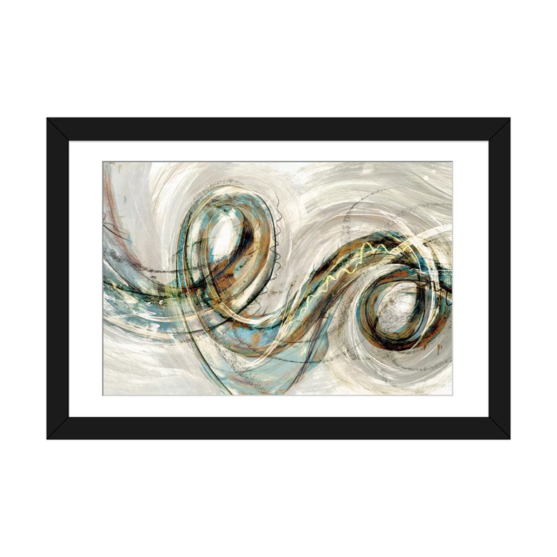 «Swirly Whirly II» par PI Studio - reproduction sur toile tendue sur châssis, H 16 po x l 24 po x P 1 po, Cadre noir