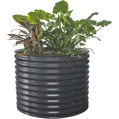 32" Tall 42" Wide Round Metal Outdoor Raised Garden Bed